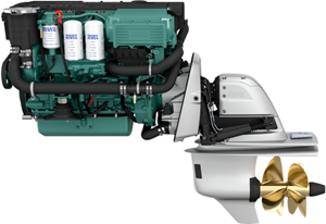 Volvo Penta D4-260 Aquamatic Sterndrive marine diesel engine 260hp