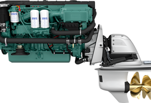 Volvo Penta D6-370 Aquamatic Sterndrive marine diesel engine 370hp