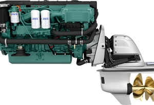 Volvo Penta D6-330 Aquamatic Sterndrive marine diesel engine 330hp